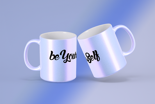 beYourSelf Slogan Tasse PearlBlue